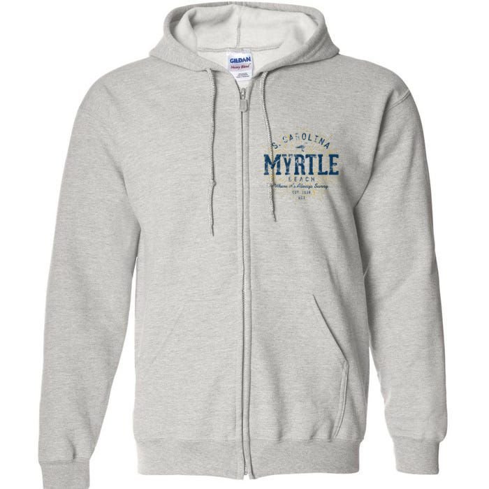 Vintage Retro Myrtle Beach Full Zip Hoodie