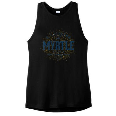 Vintage Retro Myrtle Beach Ladies PosiCharge Tri-Blend Wicking Tank