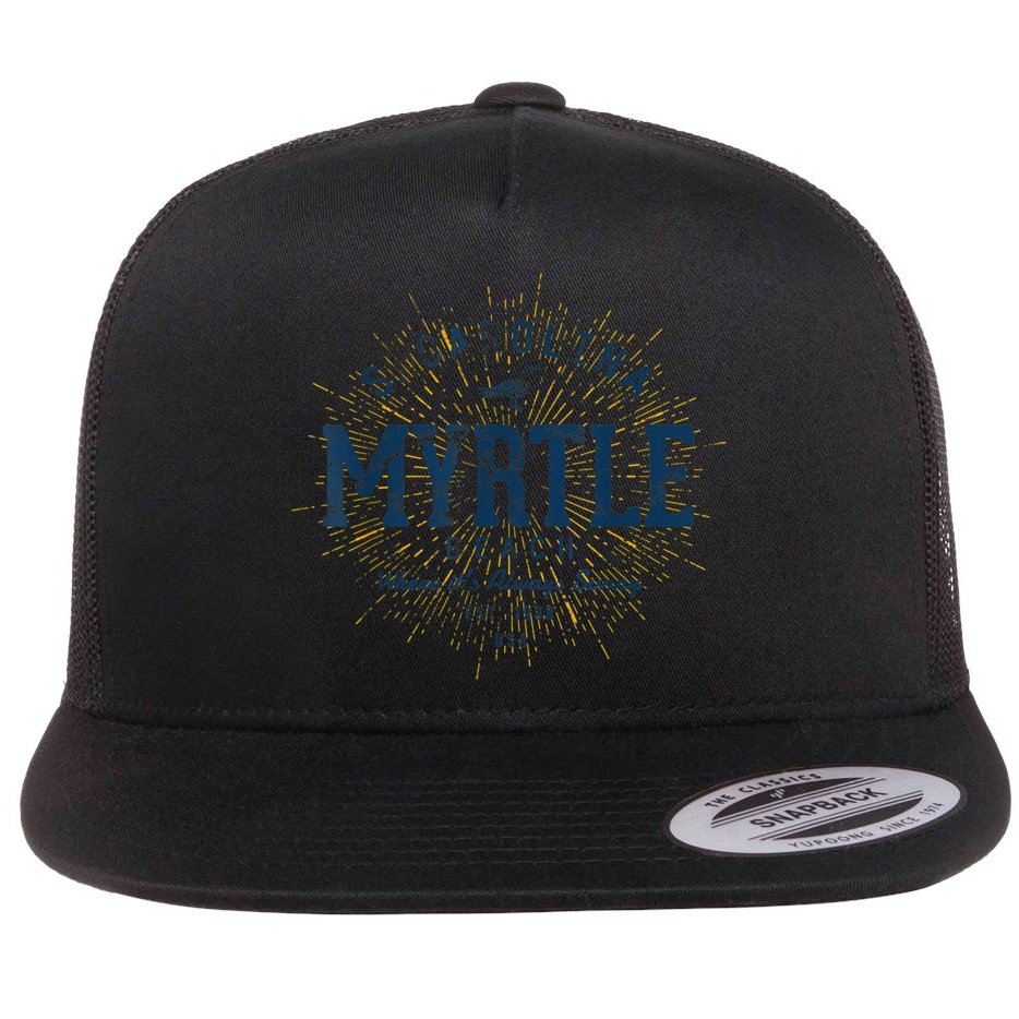 Vintage Retro Myrtle Beach Flat Bill Trucker Hat
