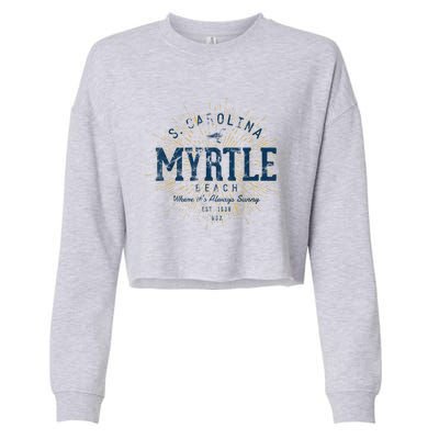 Vintage Retro Myrtle Beach Cropped Pullover Crew