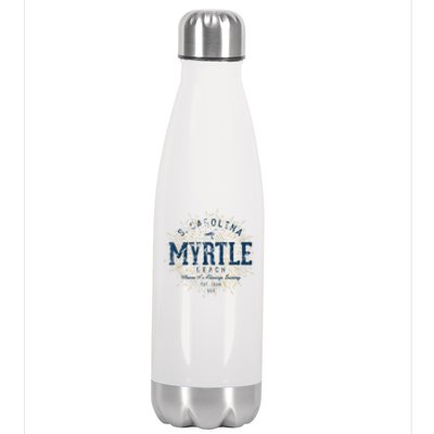 Vintage Retro Myrtle Beach Stainless Steel Insulated Water Bottle