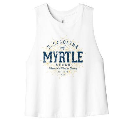 Vintage Retro Myrtle Beach Women's Racerback Cropped Tank