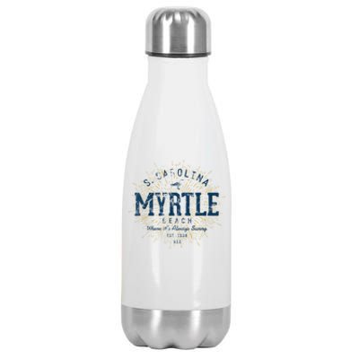 Vintage Retro Myrtle Beach Stainless Steel Insulated Water Bottle