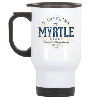 Vintage Retro Myrtle Beach Stainless Steel Travel Mug