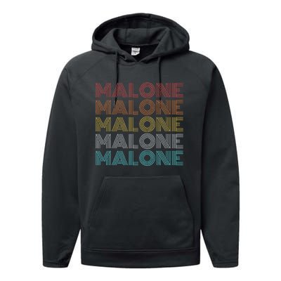 Vintage Retro Malone Performance Fleece Hoodie