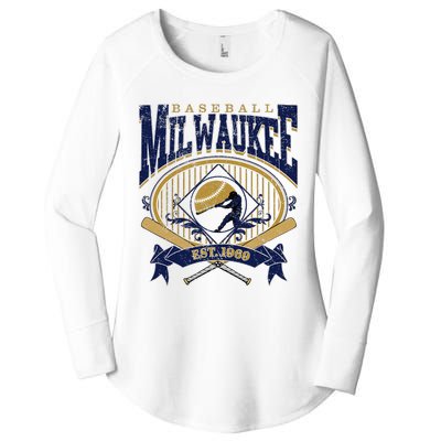 Vintage Retro Milwaukee Baseball Women's Perfect Tri Tunic Long Sleeve Shirt