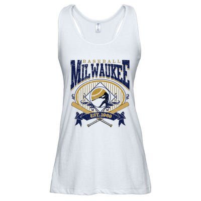 Vintage Retro Milwaukee Baseball Ladies Essential Flowy Tank