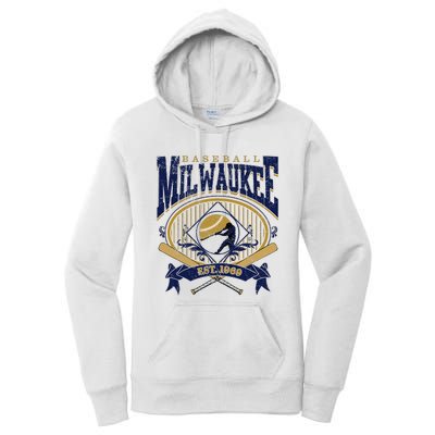 Vintage Retro Milwaukee Baseball Women's Pullover Hoodie