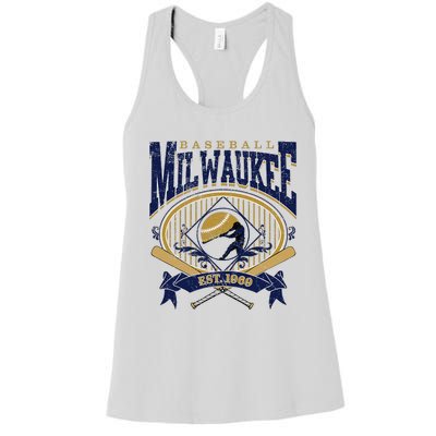 Vintage Retro Milwaukee Baseball Women's Racerback Tank