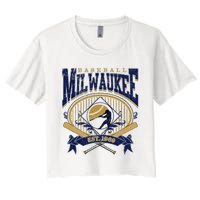 Vintage Retro Milwaukee Baseball Women's Crop Top Tee