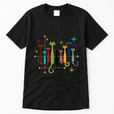 Vintage Retro Midcentury Modern Look Cats 50s 60s Style Tall T-Shirt