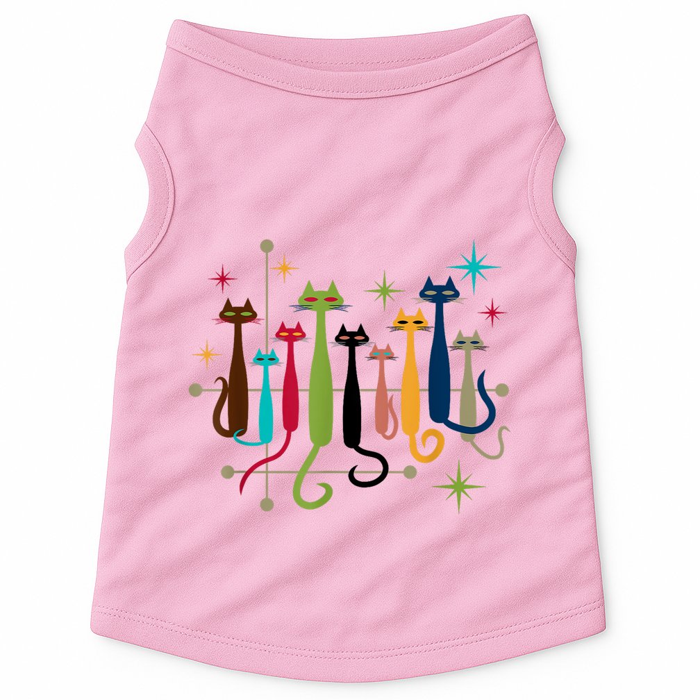 Vintage Retro Midcentury Modern Look Cats 50s 60s Style Doggie Tank