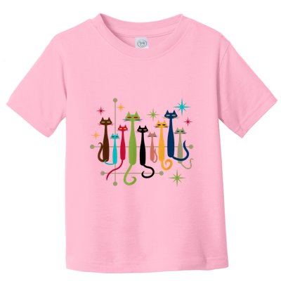 Vintage Retro Midcentury Modern Look Cats 50s 60s Style Toddler T-Shirt