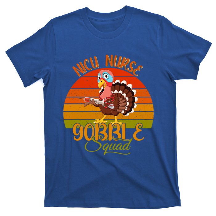 Vintage Retro Nicu Nurse Gobble Squad Thanksgiving Turkey Gift T-Shirt