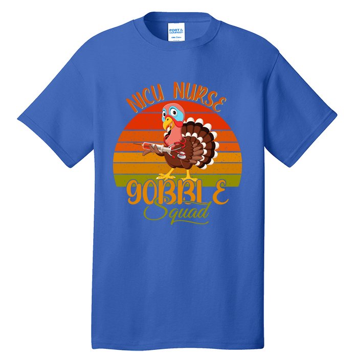 Vintage Retro Nicu Nurse Gobble Squad Thanksgiving Turkey Gift Tall T-Shirt