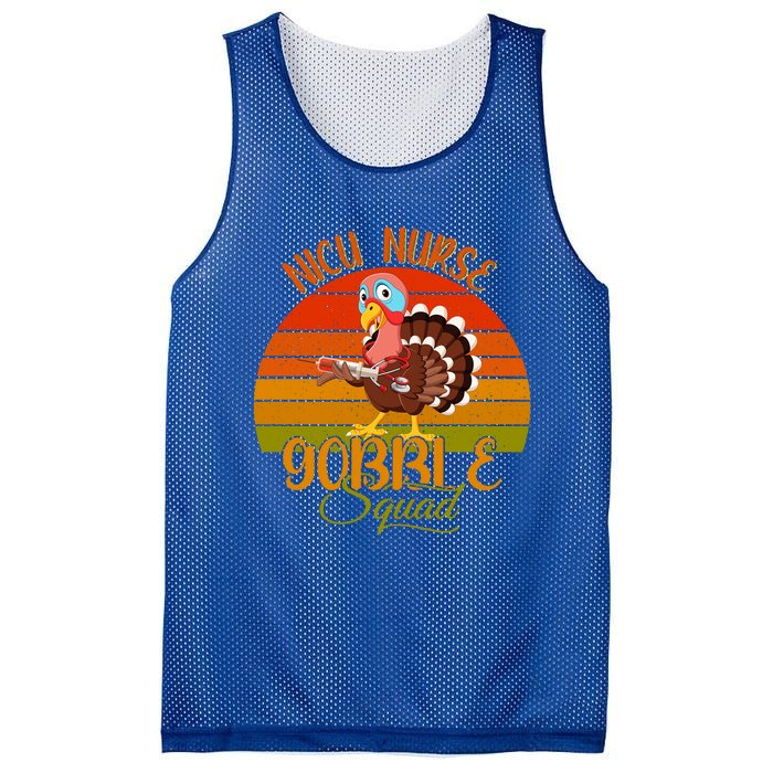 Vintage Retro Nicu Nurse Gobble Squad Thanksgiving Turkey Gift Mesh Reversible Basketball Jersey Tank