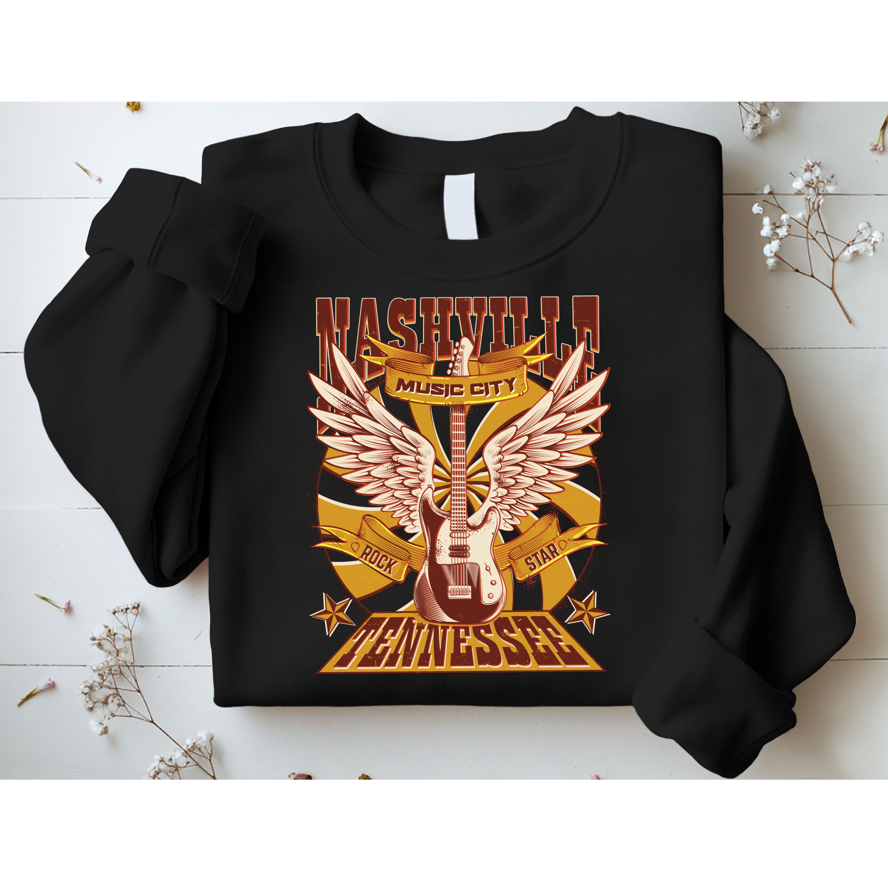 Vintage Retro Nashville Tennessee Music City Rock Star Sweatshirt