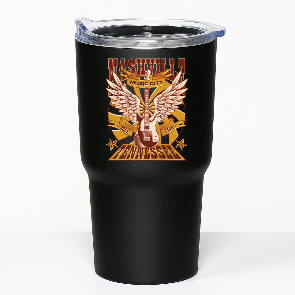Vintage Retro Nashville Tennessee Music City Rock Star Tumbler