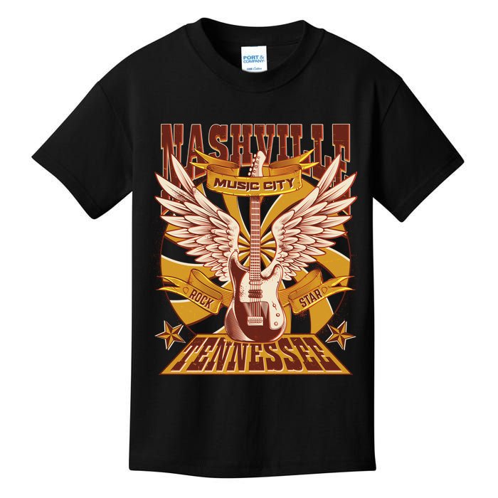 Vintage Retro Nashville Tennessee Music City Rock Star Kids T-Shirt