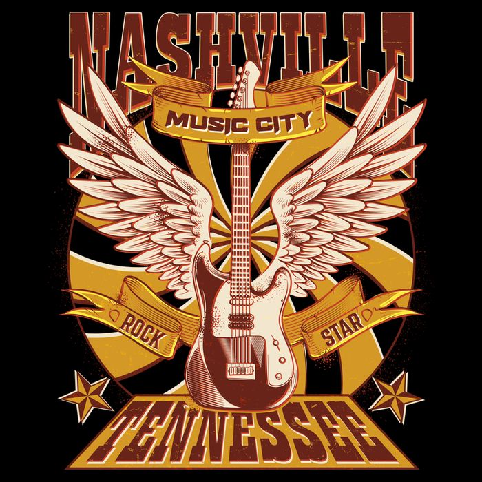Vintage Retro Nashville Tennessee Music City Rock Star Kids T-Shirt