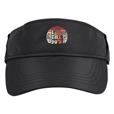 Vintage Retro Nineties 1990s 90s I Love The 90's Gift Adult Drive Performance Visor