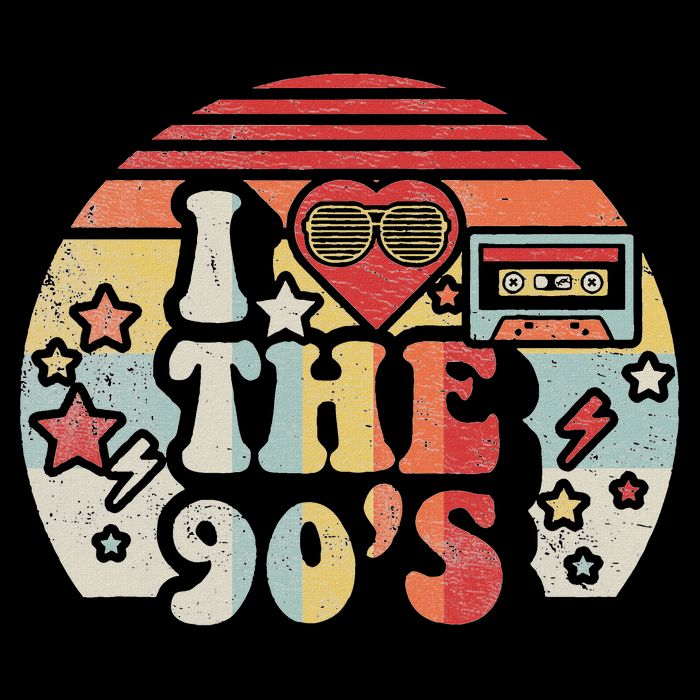 Vintage Retro Nineties 1990s 90s I Love The 90's Gift Bucket Hat