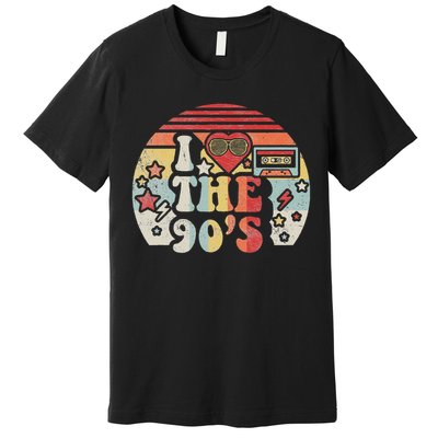 Vintage Retro Nineties 1990s 90s I Love The 90's Gift Premium T-Shirt