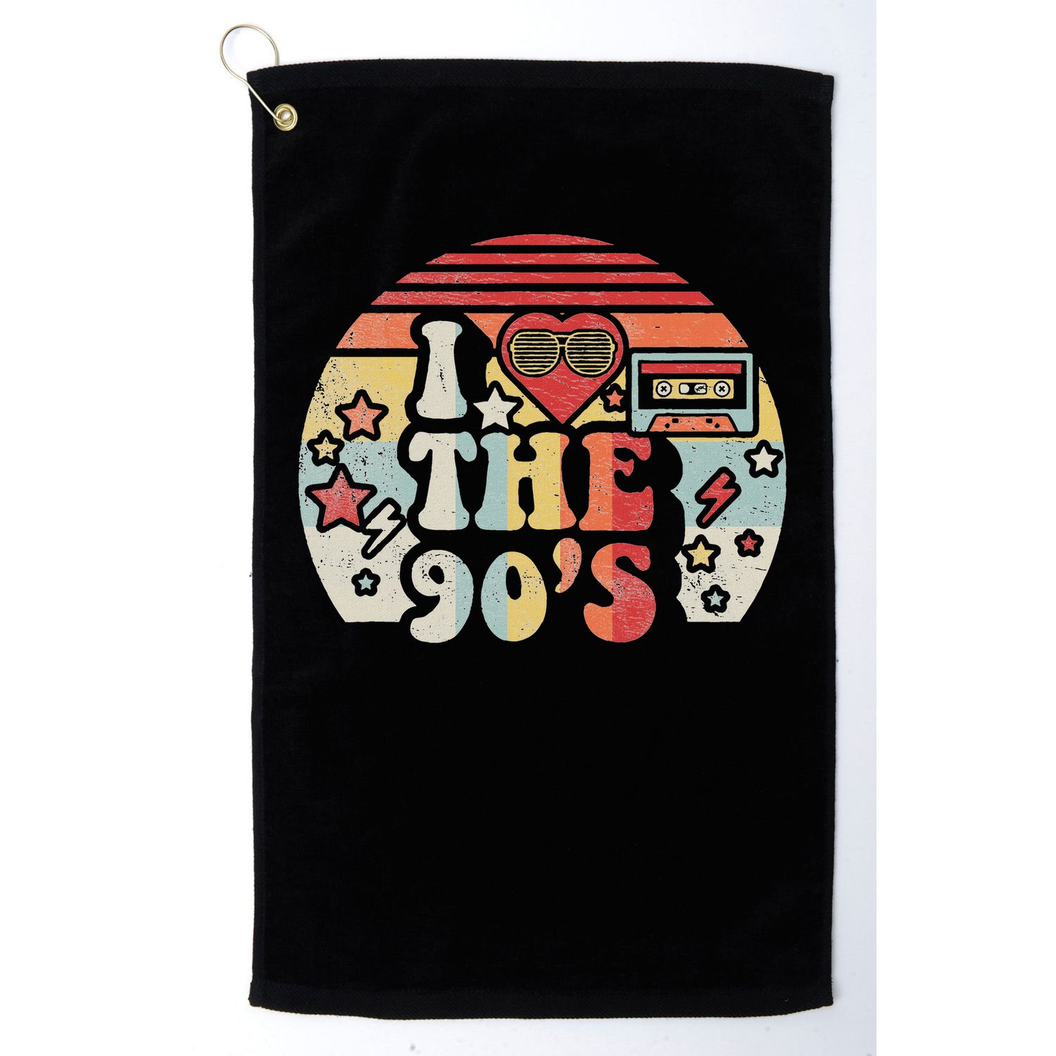 Vintage Retro Nineties 1990s 90s I Love The 90's Gift Golf Towel