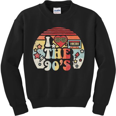 Vintage Retro Nineties 1990s 90s I Love The 90's Gift Kids Sweatshirt