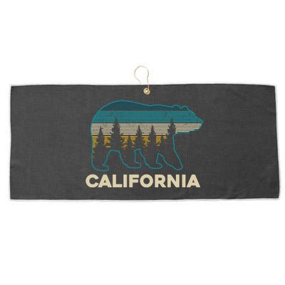 Vintage Retro Nature Hiking Souvenir Gift California Bear Large Microfiber Waffle Golf Towel