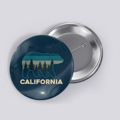 Vintage Retro Nature Hiking Souvenir Gift California Bear Button