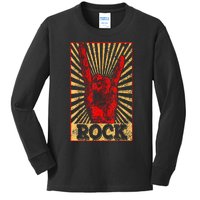 Vintage Rock N Roll Concert Band Retro Gift Kids Long Sleeve Shirt