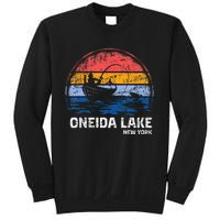 Vintage Retro New York Oneida Lake Summer Fishing Sweatshirt