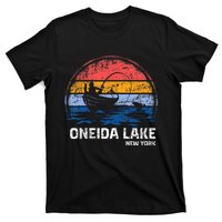 Vintage Retro New York Oneida Lake Summer Fishing T-Shirt