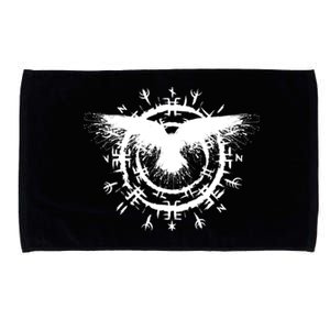 Viking Raven, Nordic Compass, Norse Runes, Viking Warrior Microfiber Hand Towel