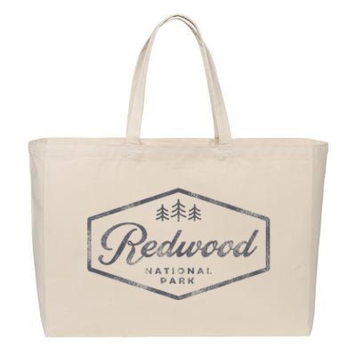 Vintage Redwood National Park California Souvenir Retro Cotton Canvas Jumbo Tote