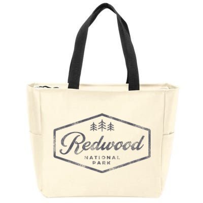 Vintage Redwood National Park California Souvenir Retro Zip Tote Bag