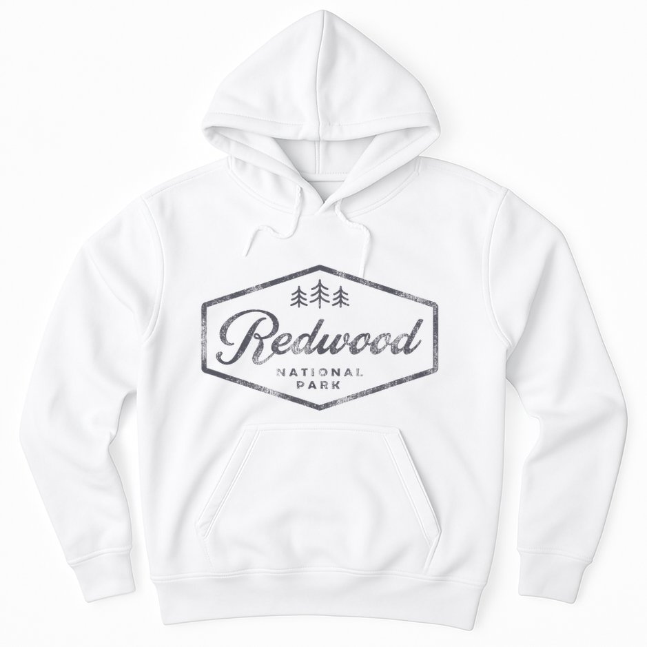 Vintage Redwood National Park California Souvenir Retro Hoodie