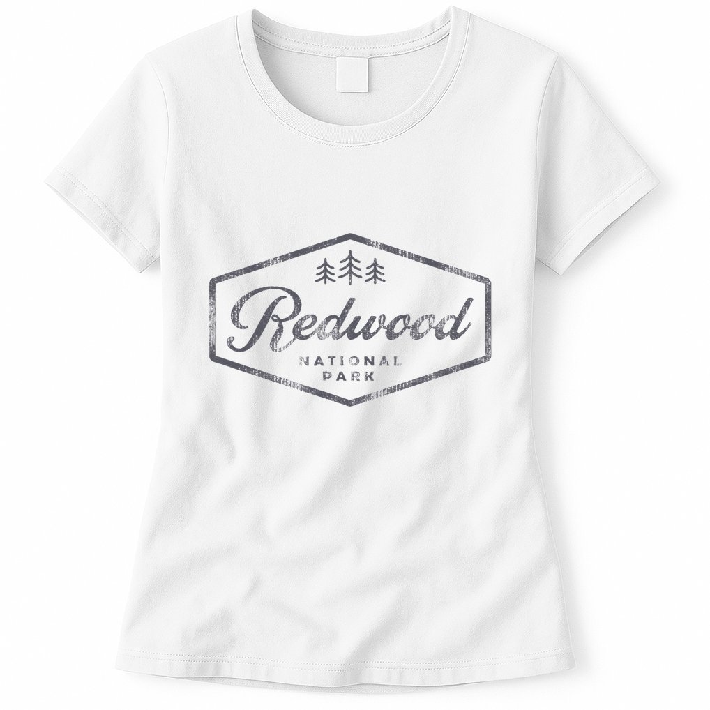 Vintage Redwood National Park California Souvenir Retro Womens T-Shirt