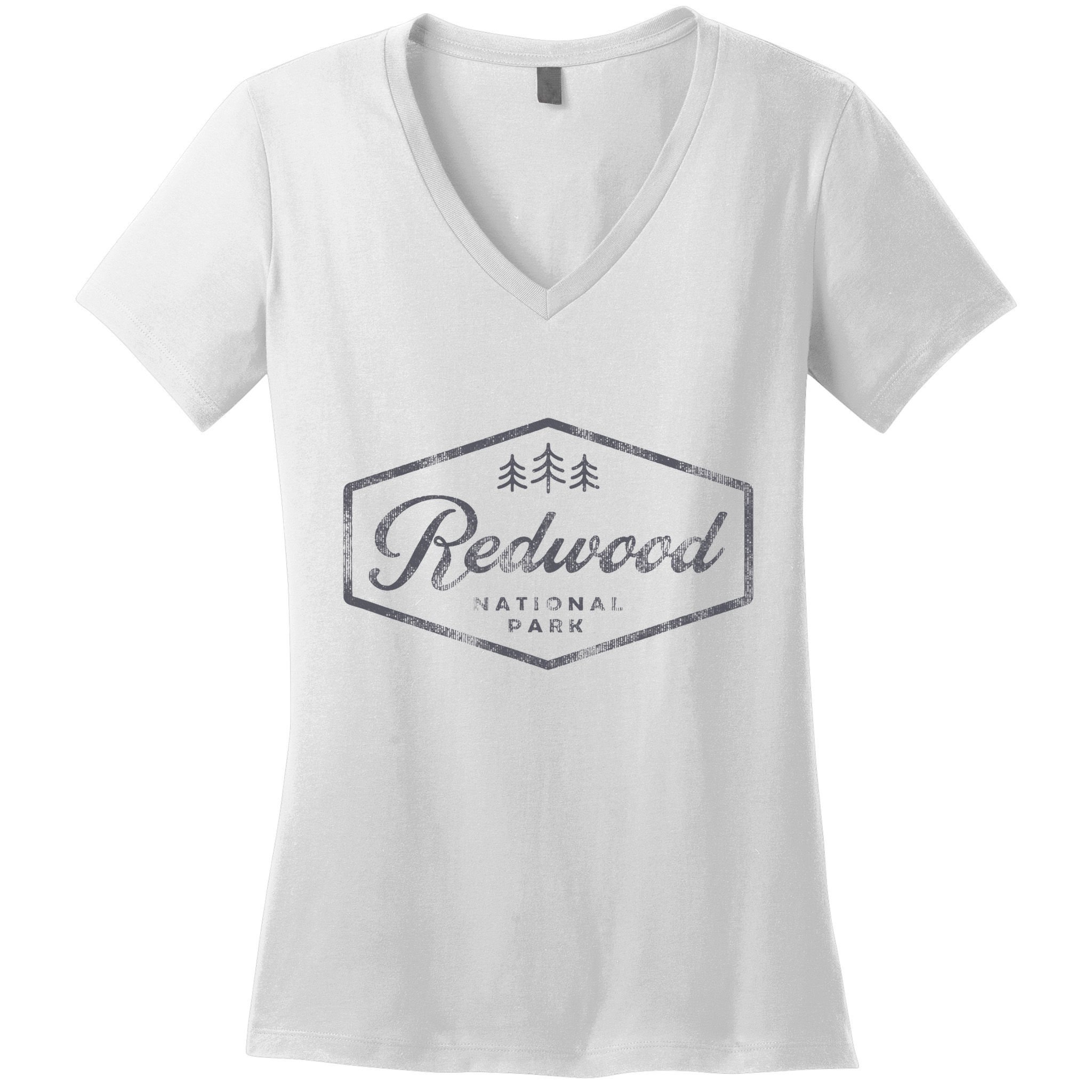 Vintage Redwood National Park California Souvenir Retro Women's V-Neck T-Shirt