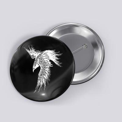 Viking Raven Norse Mythology Beautiful Art Symbols Button