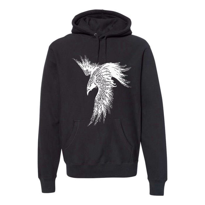 Viking Raven Norse Mythology Beautiful Art Symbols Premium Hoodie