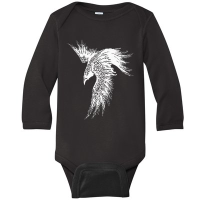 Viking Raven Norse Mythology Beautiful Art Symbols Baby Long Sleeve Bodysuit