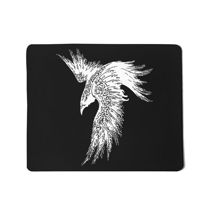 Viking Raven Norse Mythology Beautiful Art Symbols Mousepad