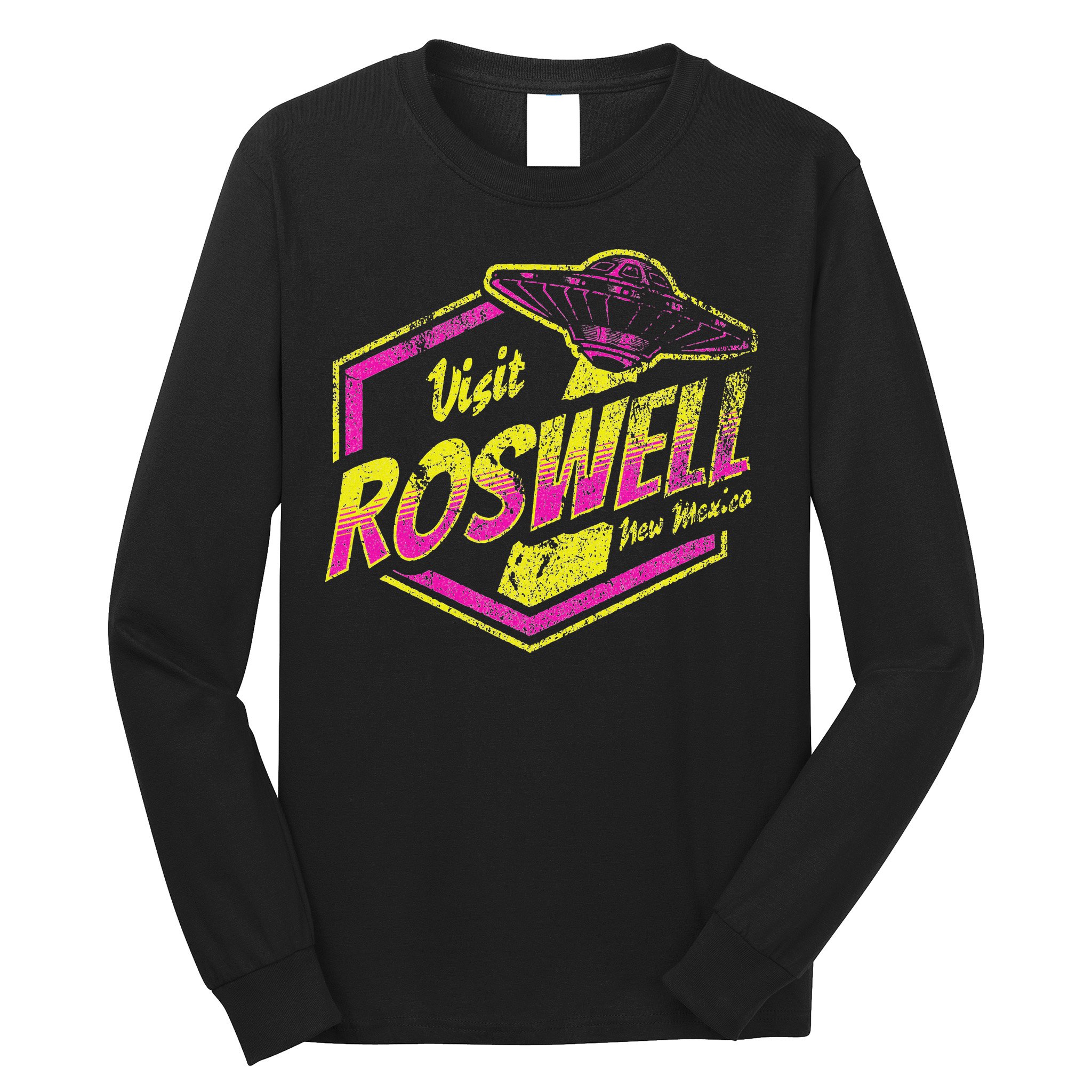 Visit Roswell New Mexico Ufo Aliens Retro Area 51 Vacation Long Sleeve Shirt