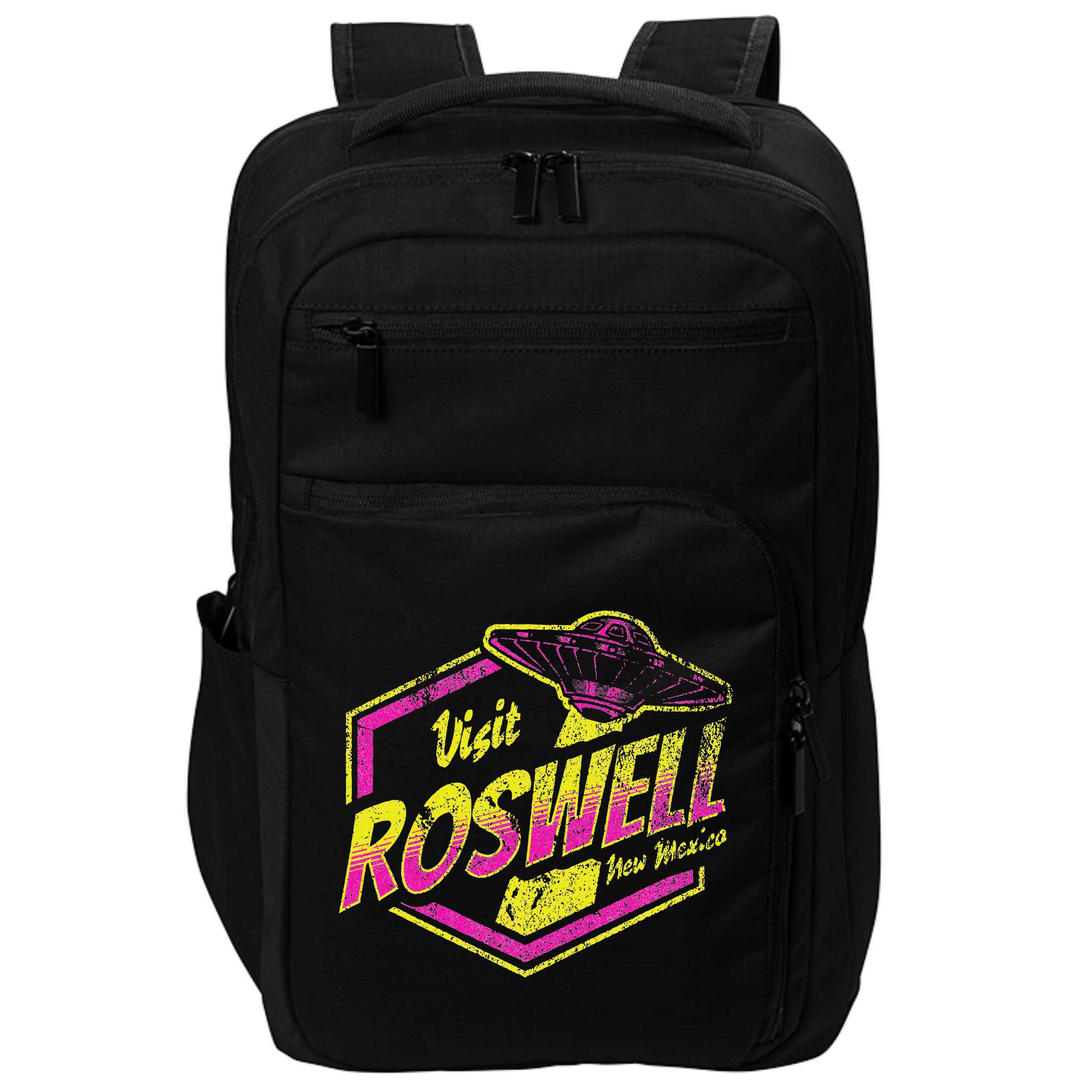 Visit Roswell New Mexico Ufo Aliens Retro Area 51 Vacation Impact Tech Backpack