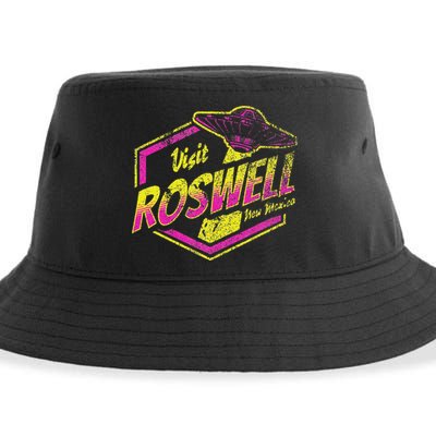 Visit Roswell New Mexico Ufo Aliens Retro Area 51 Vacation Sustainable Bucket Hat