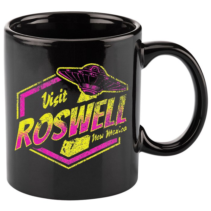 Visit Roswell New Mexico Ufo Aliens Retro Area 51 Vacation 11oz C Handle Ceramic Mug