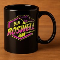 Visit Roswell New Mexico Ufo Aliens Retro Area 51 Vacation 11oz C Handle Ceramic Mug