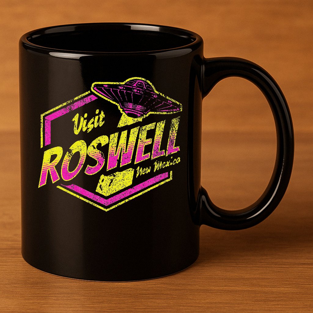 Visit Roswell New Mexico Ufo Aliens Retro Area 51 Vacation 11oz C Handle Ceramic Mug